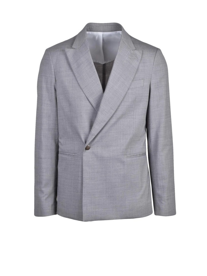 Officina Milanese Light Grey Kyoto Unlined Wool-Blend Jacket