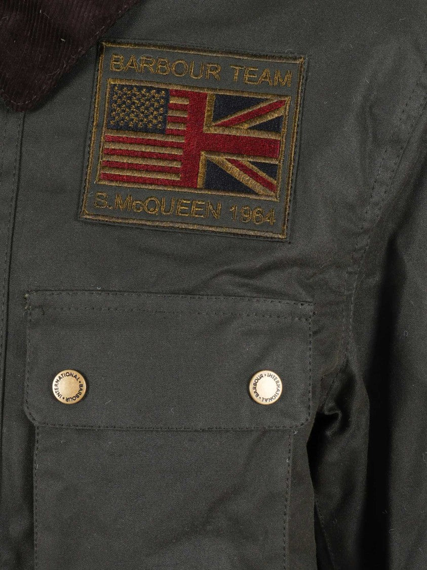 Barbour Classic Waxed Cotton Jacket With Corduroy Collar