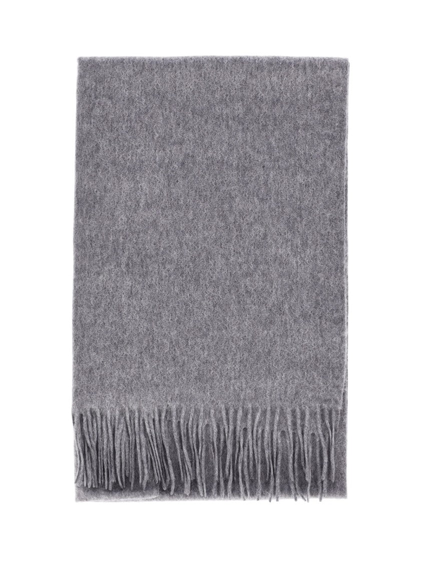Altea Grey Rectangular Fringed Cashmere Scarf