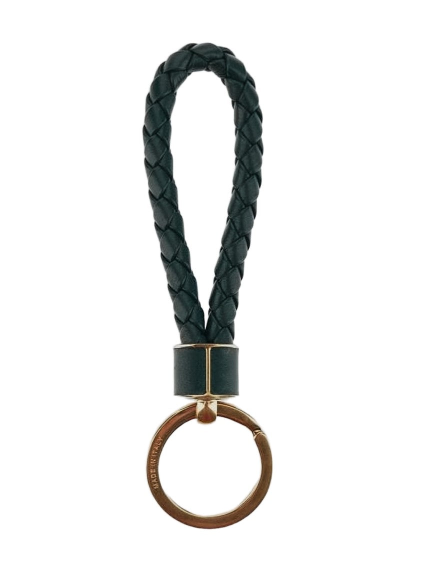 Bottega Veneta Braided Leather Black Keyring