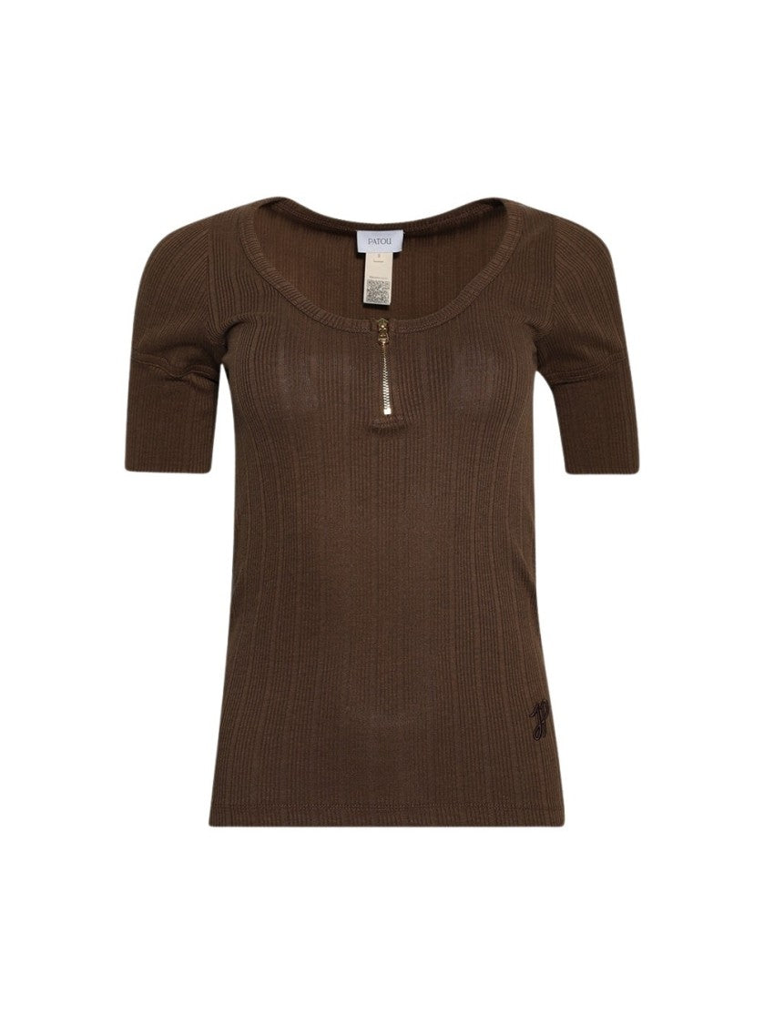 Patou Zipped T-Shirt Mocha