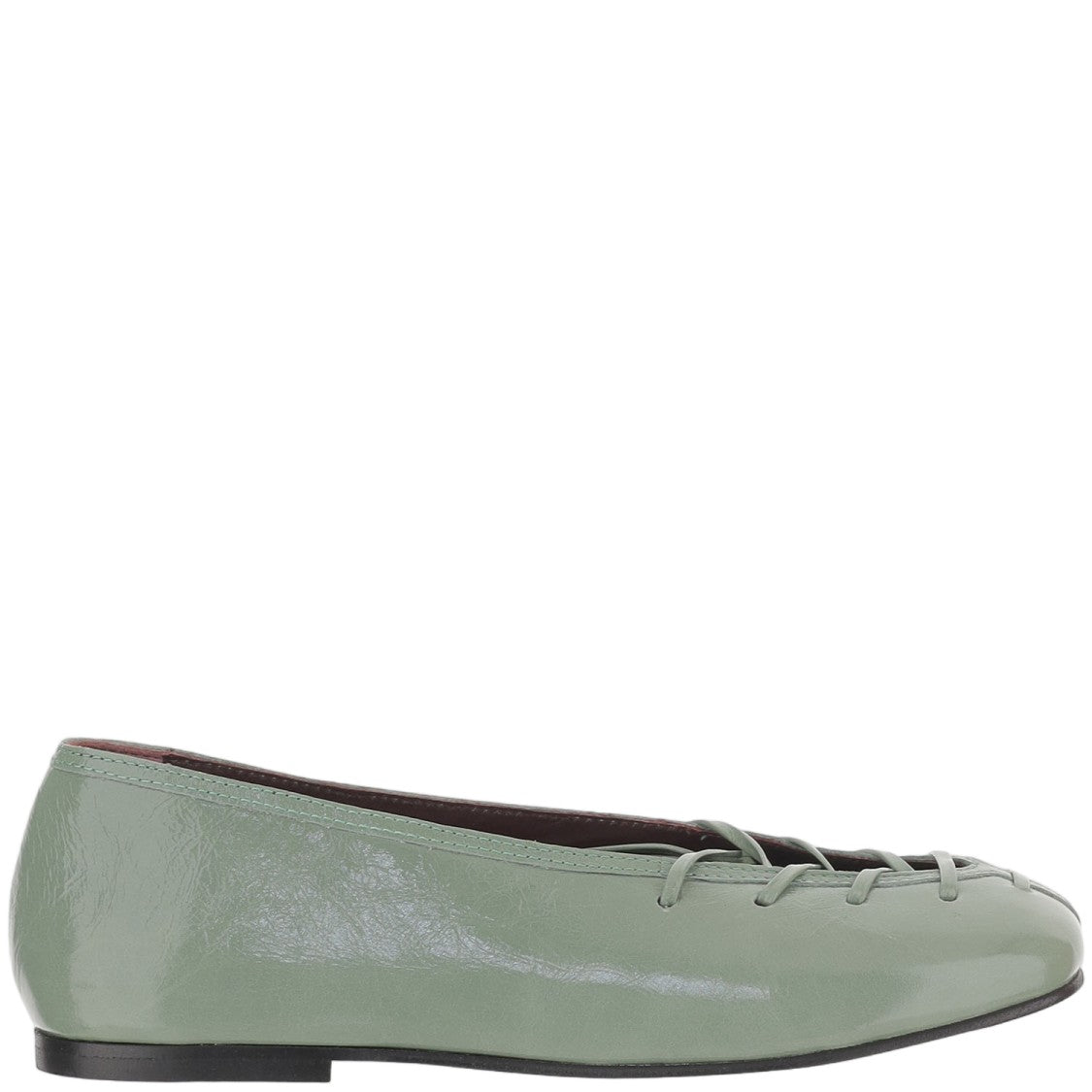 Alohas Green Smooth Leather Flats