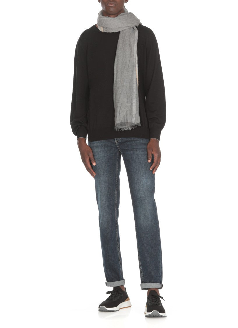 Brunello Cucinelli Colorblock Cashmere And Silk Scarf