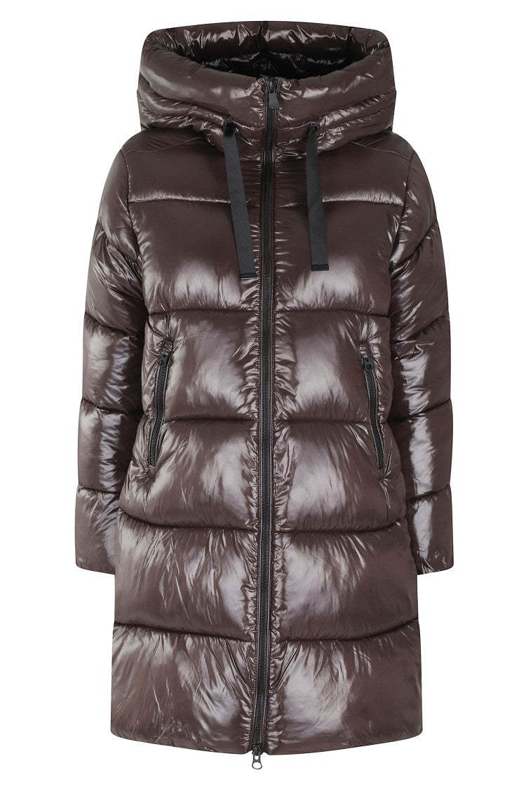Save The Duck Shiny Quilted Long Down Jacket
