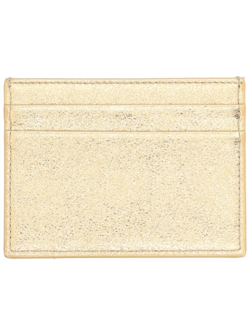 Dolce & Gabbana Smooth Metallic Finish Multiple Slots Leather Wallet
