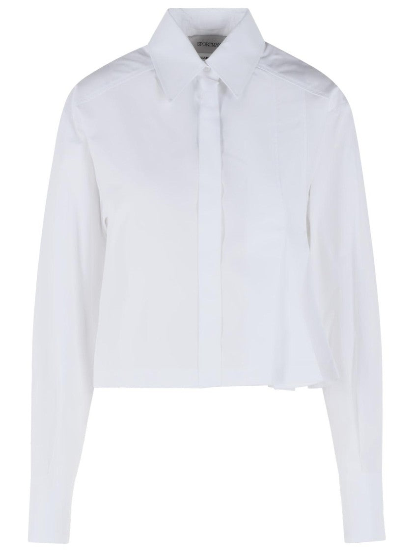 Sportmax Certo' Cropped Shirt In Cotton Poplin