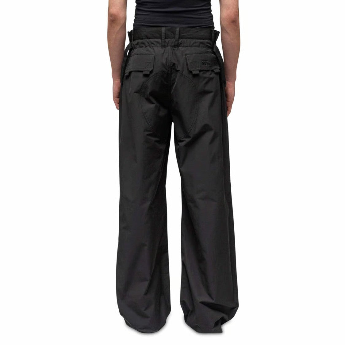 032C Black Wide-Leg Cotton-Blend Cargo Pants