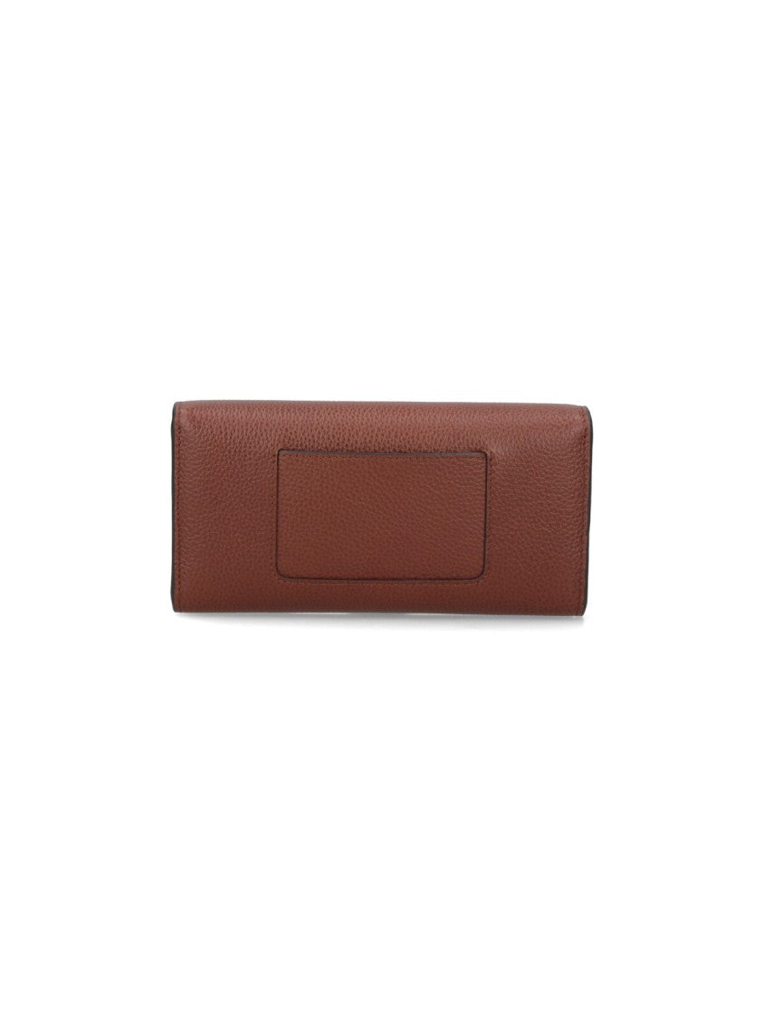 Mulberry Brown Calf Leather Wallet With Gold Hardware
