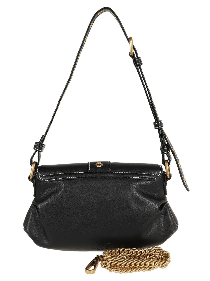 Pinko Black Leather Shoulder Bag