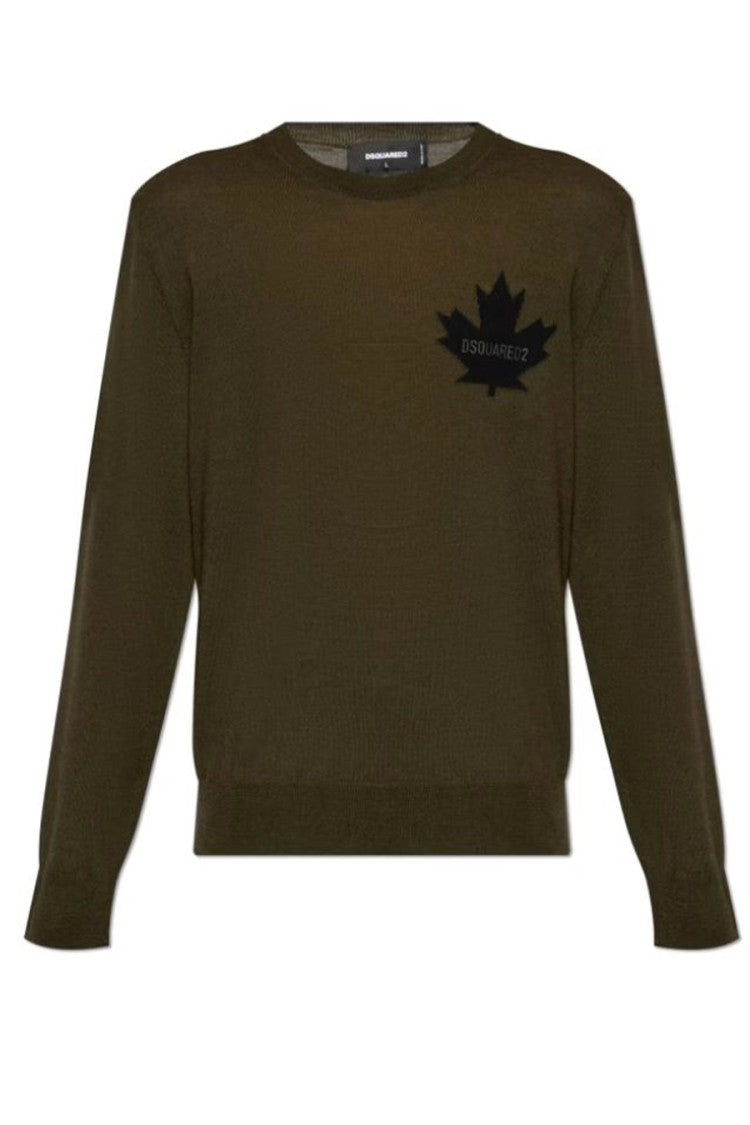 Dsquared2 Elegant Green Knitwear With Classic Crew Neck