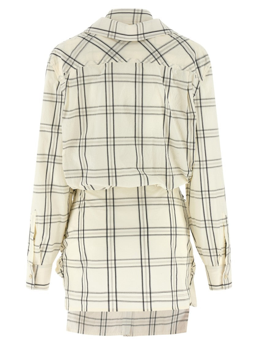 The Attico Check-Print Poplin Mini Dress
