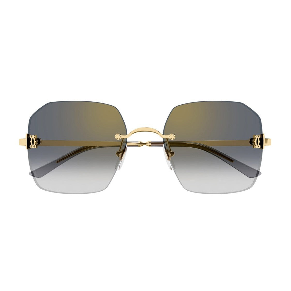 Cartier Gold C De Cartier Metal Square Sunglasses