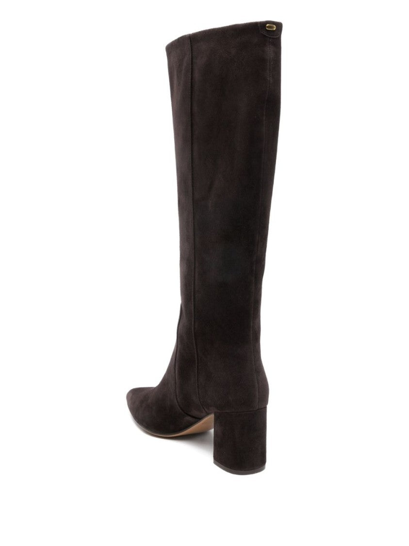 Twin-Set Brown Calfskin Ankle Boots With Pointed Toe