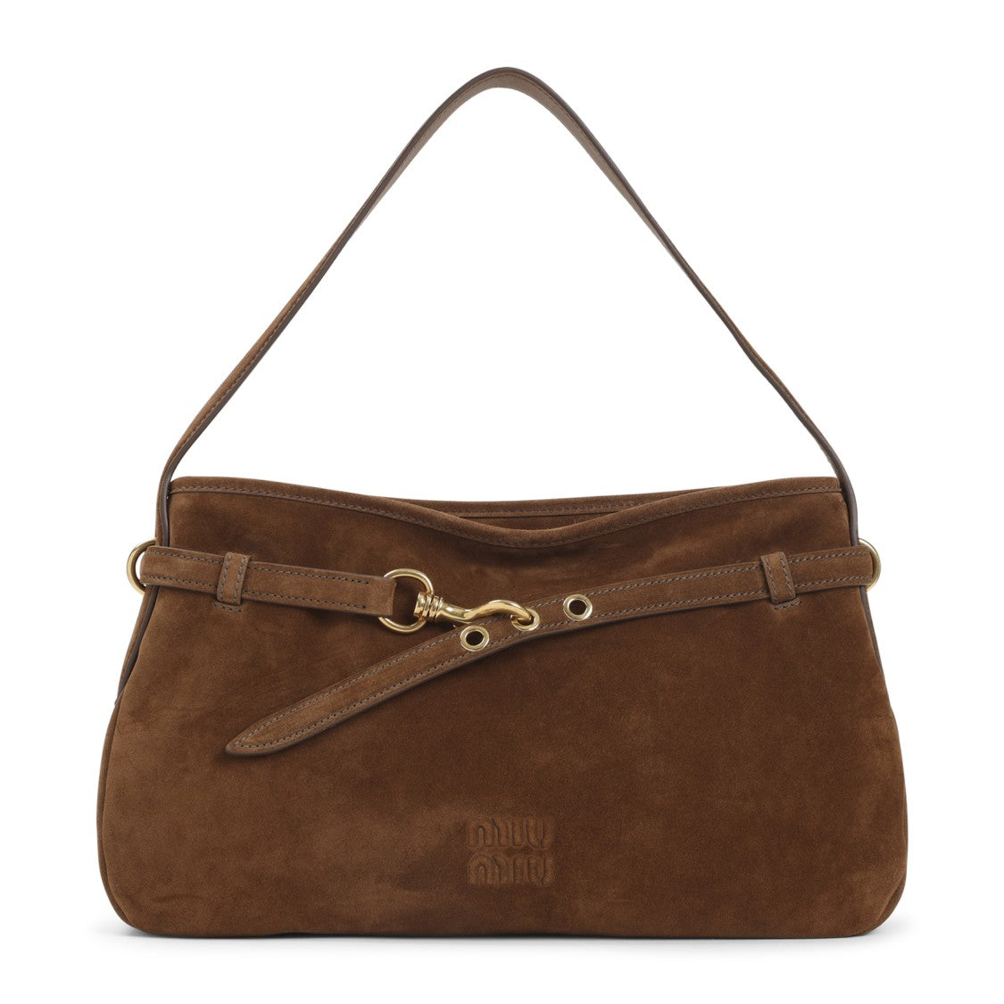 Miu Miu Oak Brown Lamb Leather Bag With Adjustable Strap