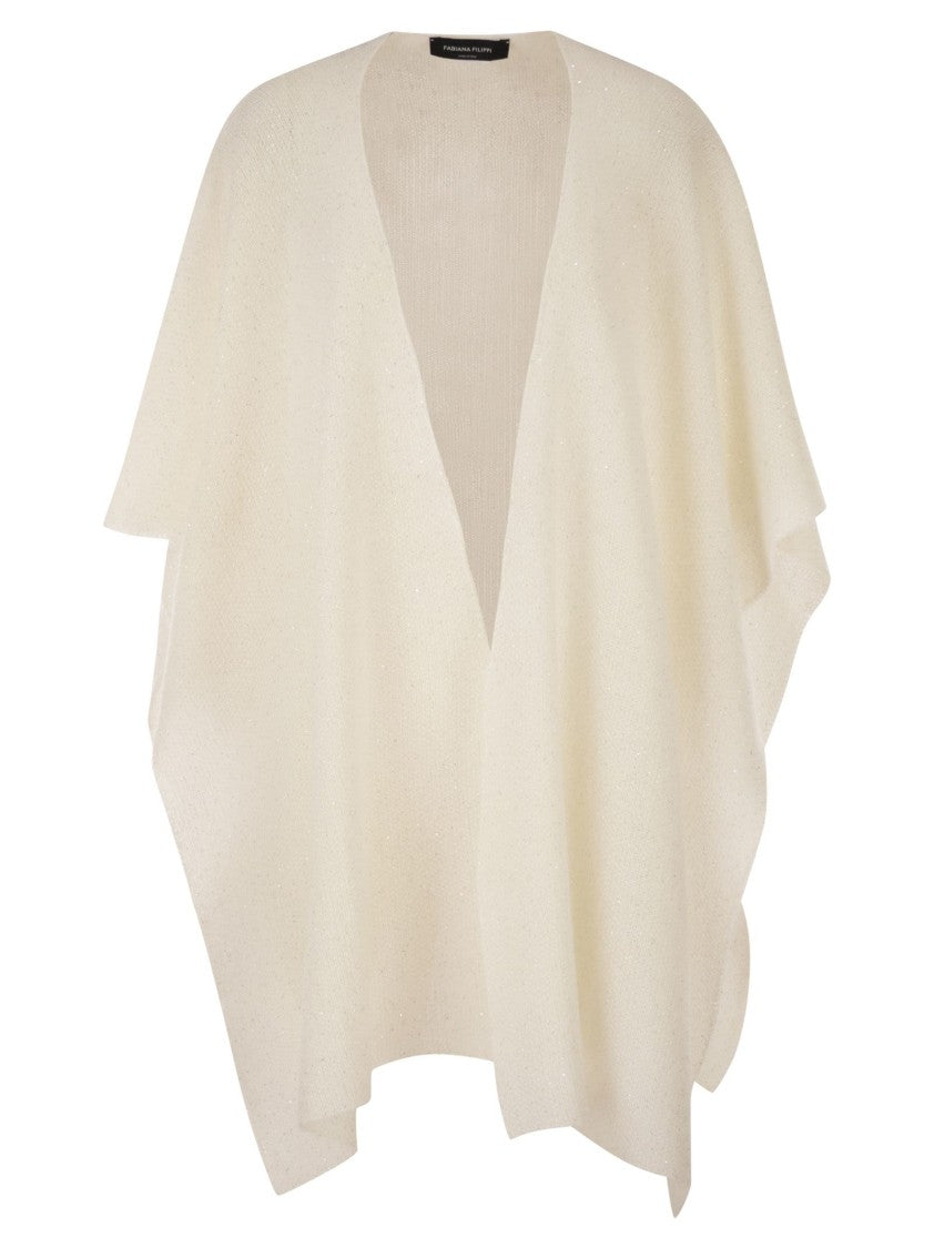 Fabiana Filippi Open Cape In Mohair And Alpaca