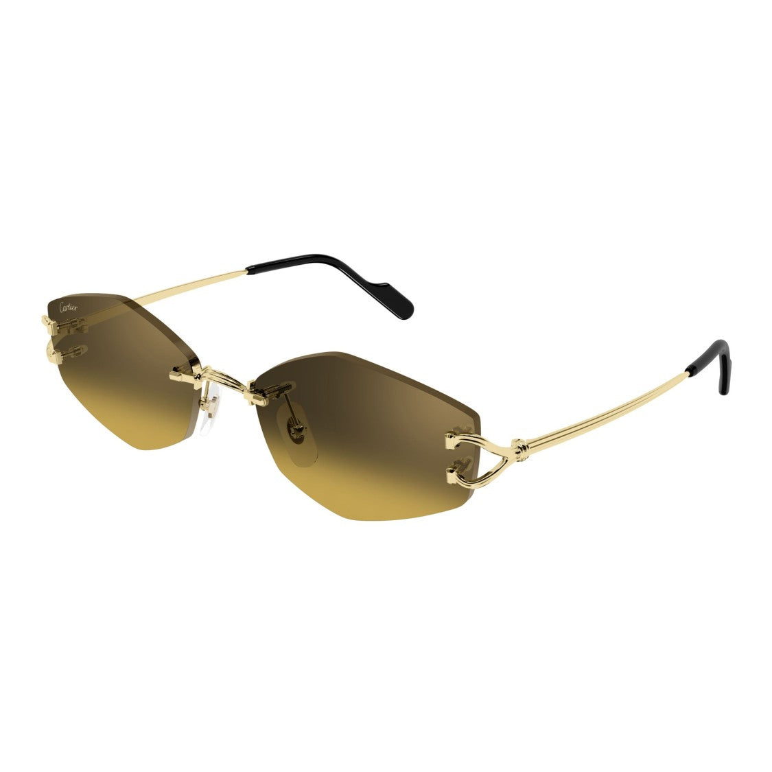 Cartier Rimless Sunglasses With Brown Gradient Lenses