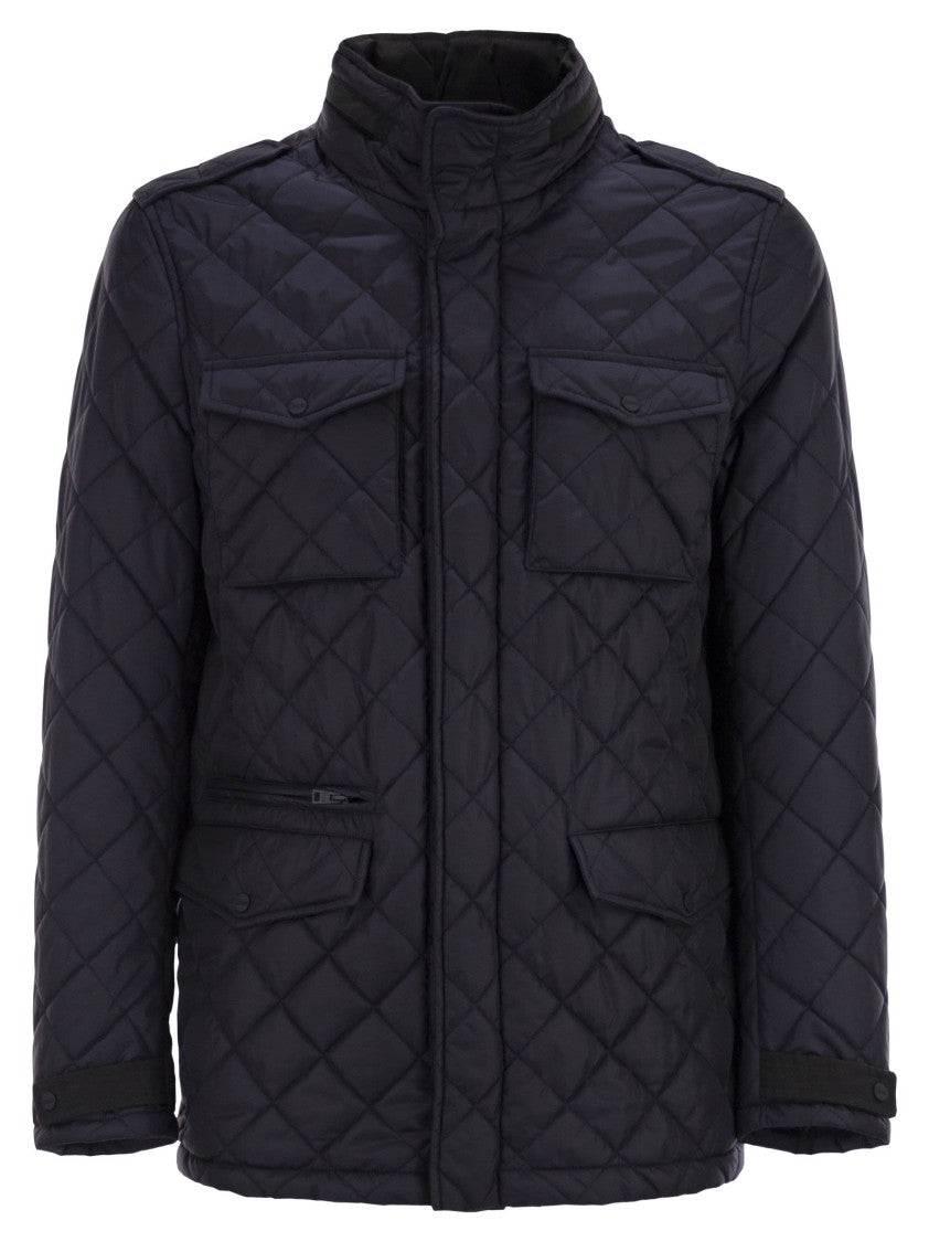 Herno Field Jacket With Diamond Quilting