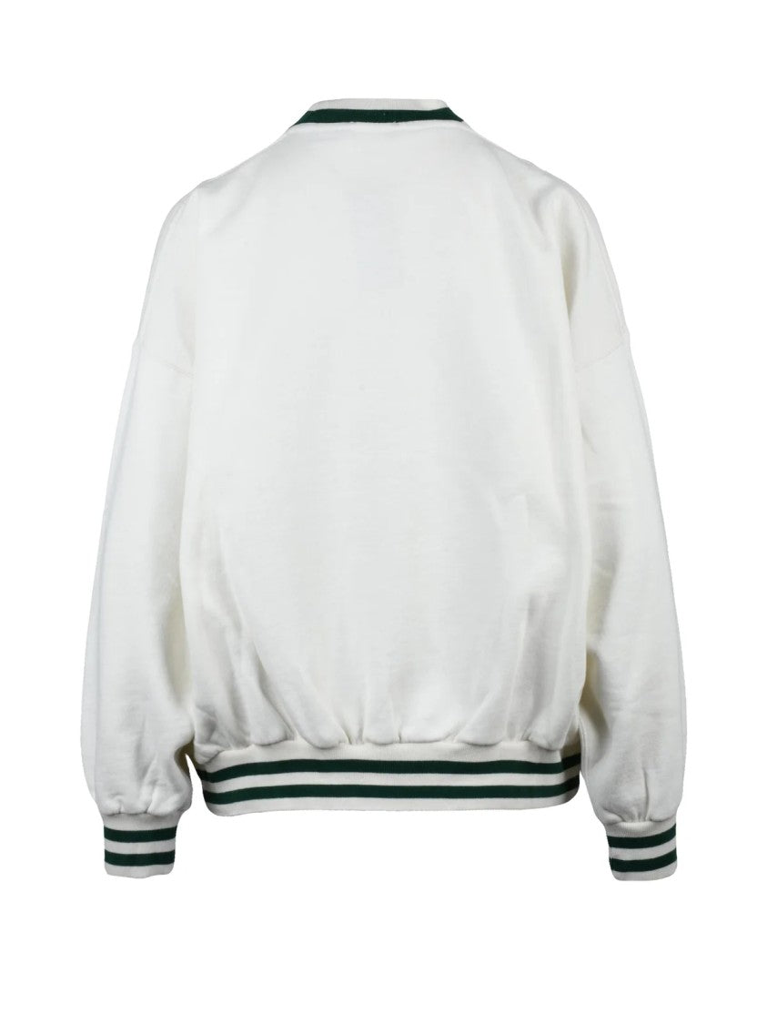 Polo Ralph Lauren Crewneck Sweatshirt With Contrasting Stripes And Raised Logo