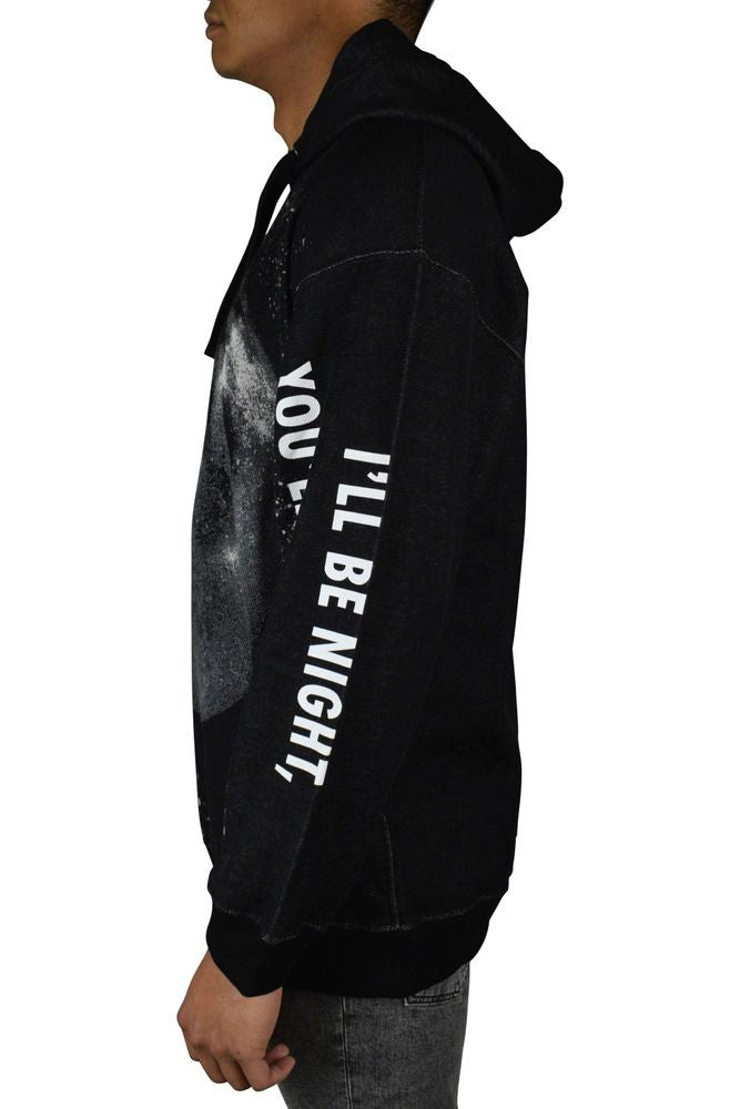 Valentino Garavani Moon Print Oversized Hoodie With Ribbed Hems