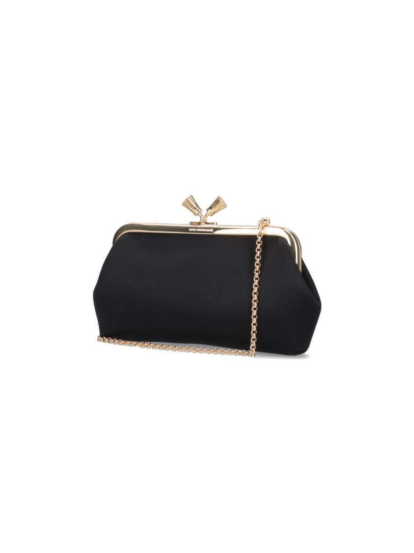 Anya Hindmarch Black Bespoke Maud Tassel Viscose Clutch