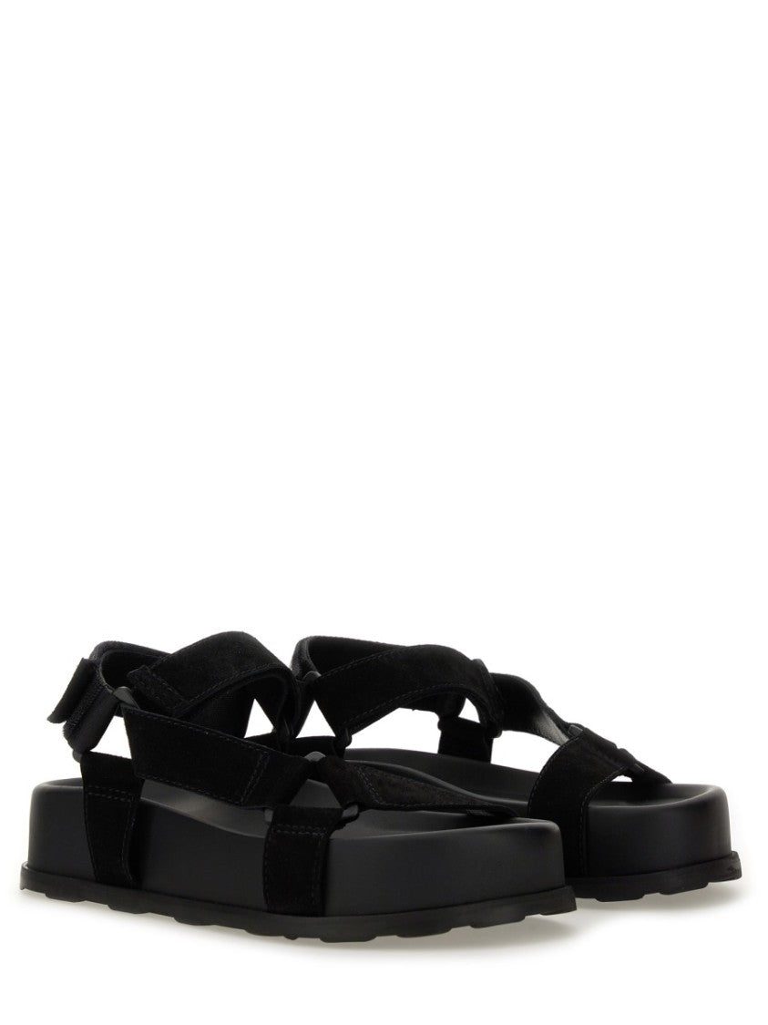 Moschino Black Leather Sandals