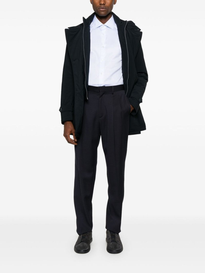 Herno Double-Breasted Peacoat With Raised Collar