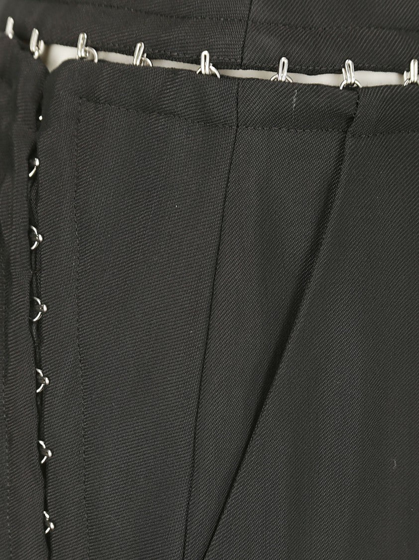 Mugler Wool Blend Palazzo Trousers