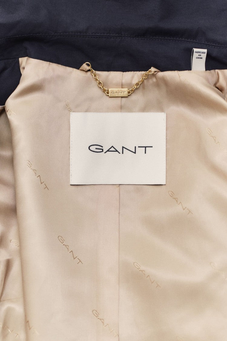 Gant Mid-Length Cotton-Blend Dwr Concealed Button Coat