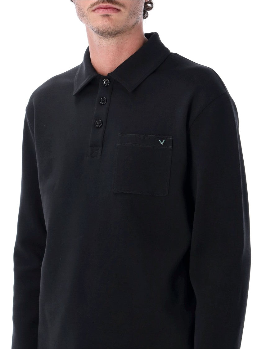 Valentino Garavani Vgold Embroidered Chest Pocket Polo Shirt