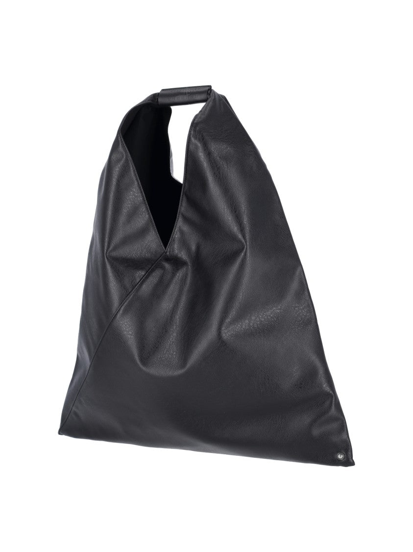 Mm6 By Maison Margiela Black Japanese Triangular Eco-Leather Tote Bag