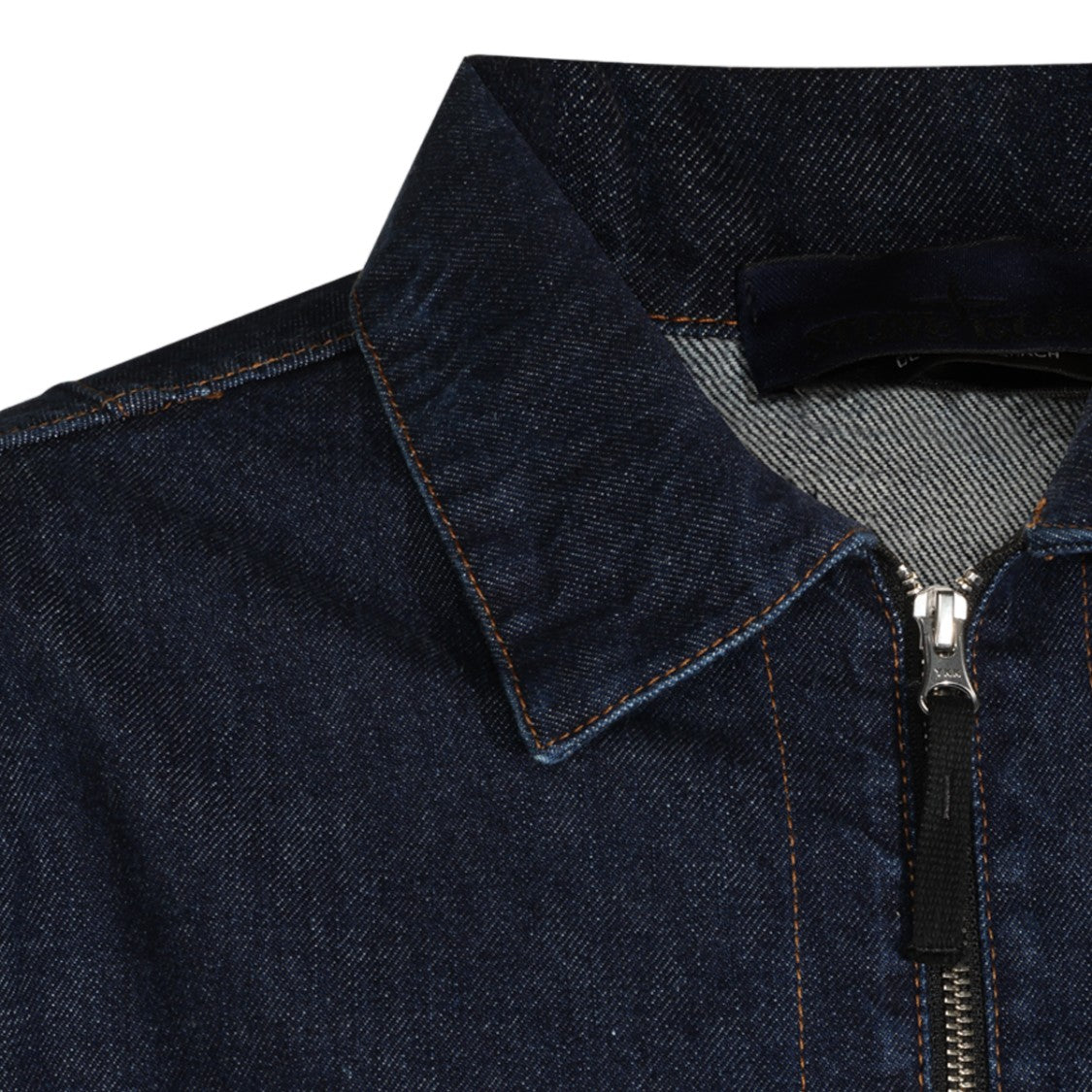 Stone Island Front Zip Flap Pocket Dark Denim Jacket