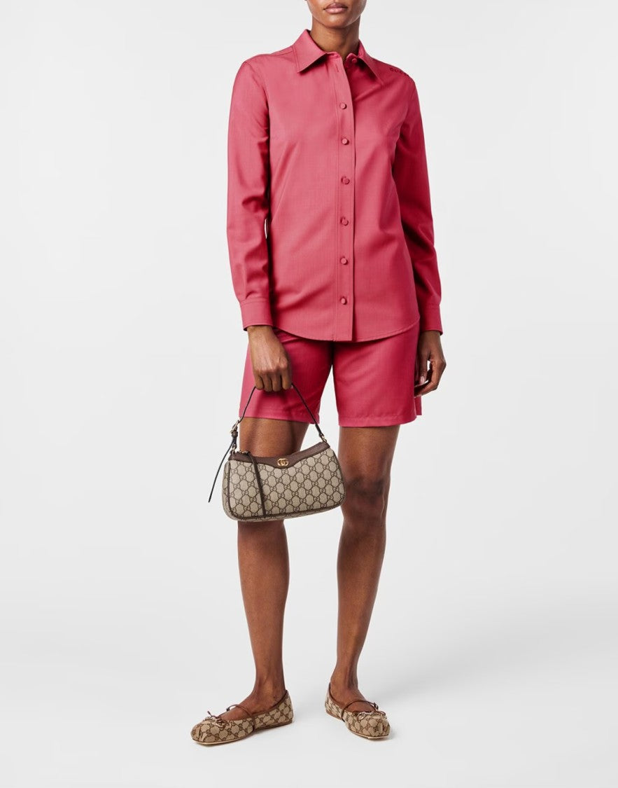 Gucci Logo Waistband Wool Shorts