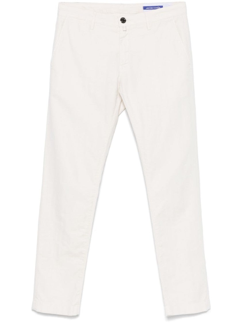 Jacob Cohen White Jeans With Concealed Fly And Versatile Pockets