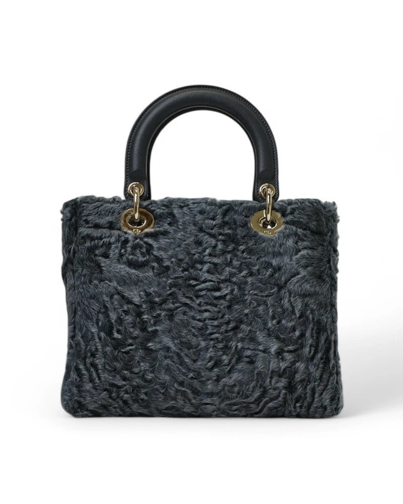 Dior Lady Medium Fur Grigio