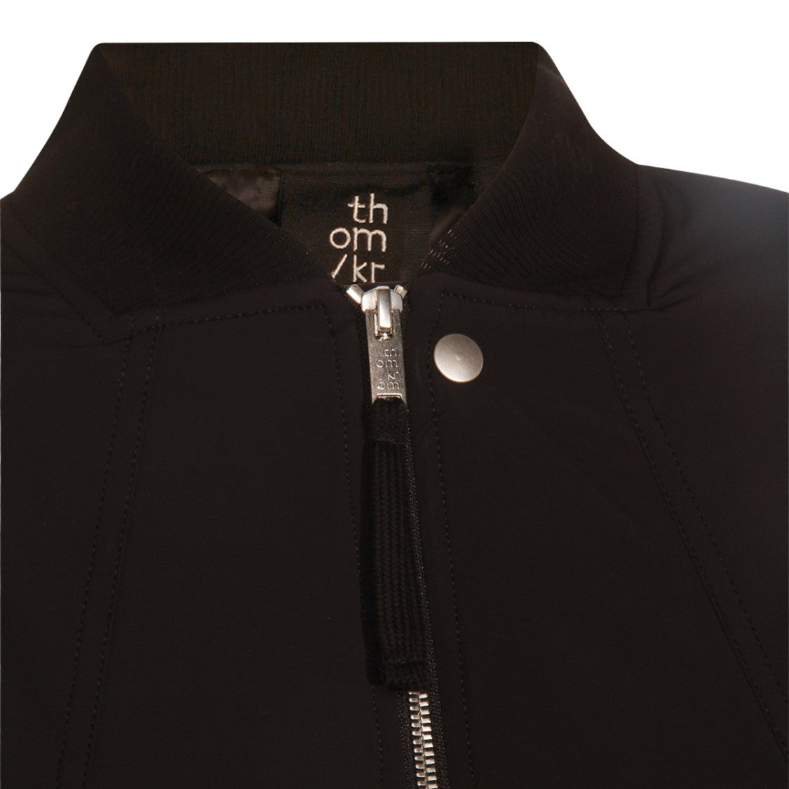 Thom Krom Cropped Black Jacket With  And Ribbed Details