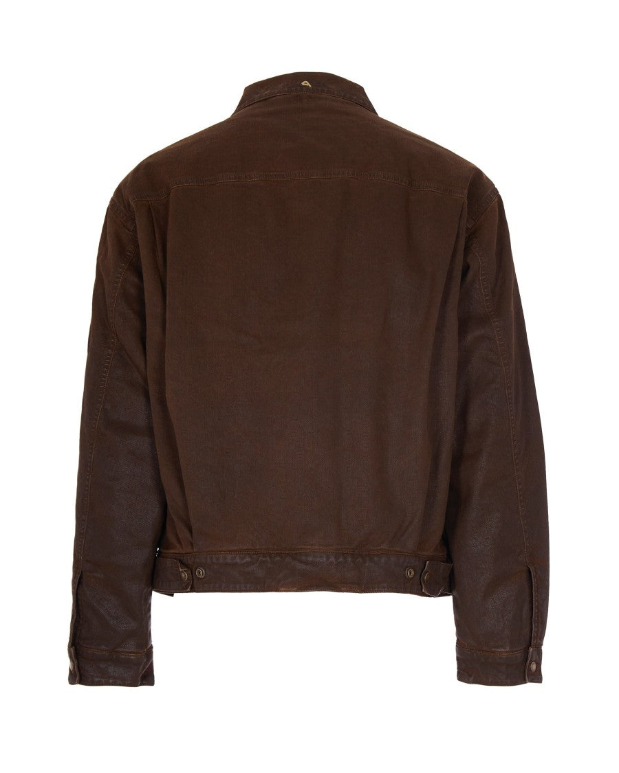 Cycle Saki Trucker Jacket In Waxed Bull Denim