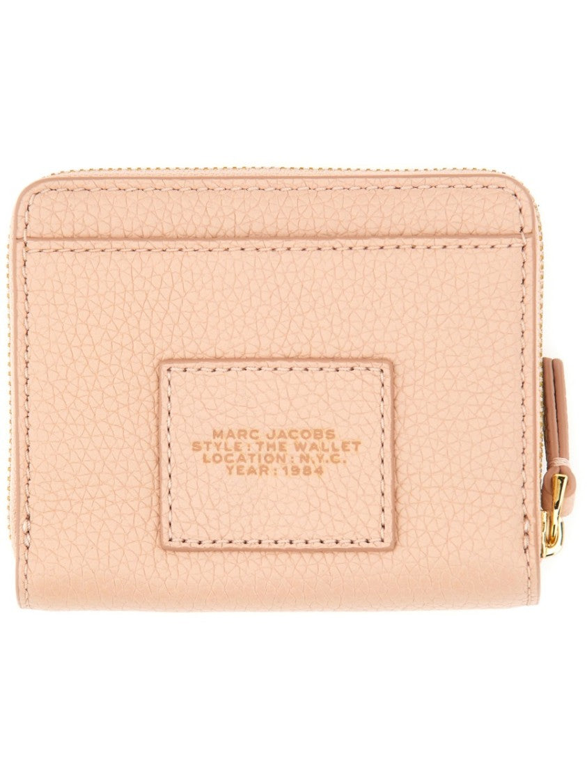 Marc Jacobs Pink Textured Leather Zip Around Mini Wallet