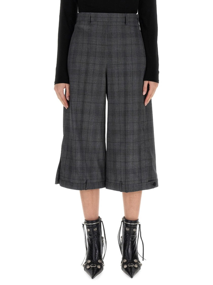 Balenciaga Deconstructed Wide-Leg Shorts In Wool