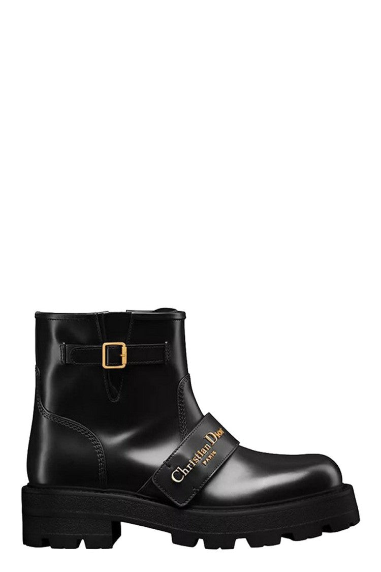 Dior Black Chunky-Sole Calfskin Ankle Boots