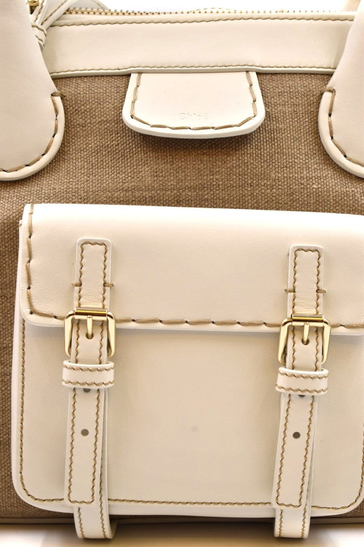 Chloé White Canvas Tote Bag