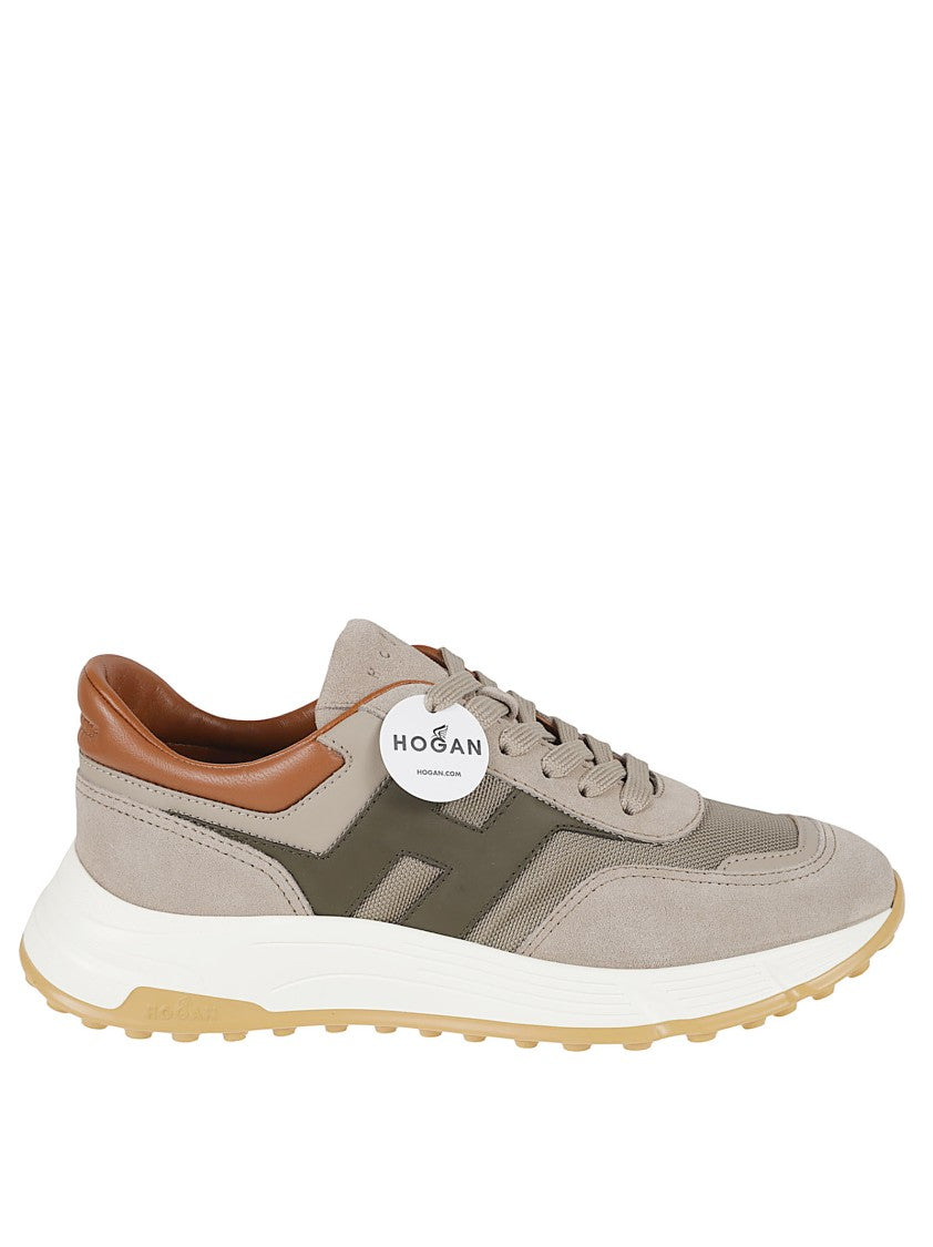 Hogan Chunky Beige Sneakers With Textured Accents