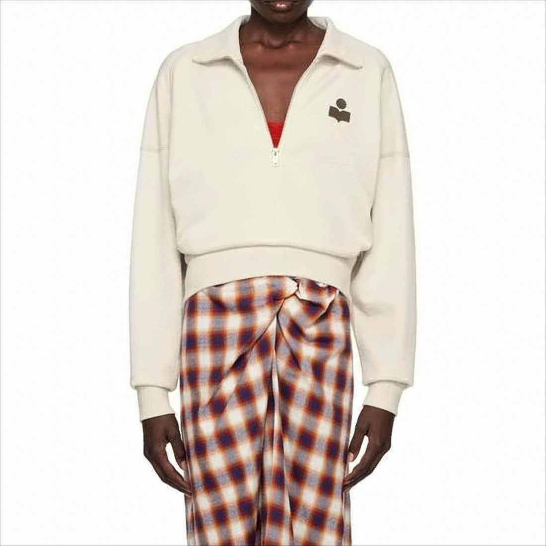 Isabel Marant Relaxed Fit Half-Zip Hooded Top With Ribbed Details