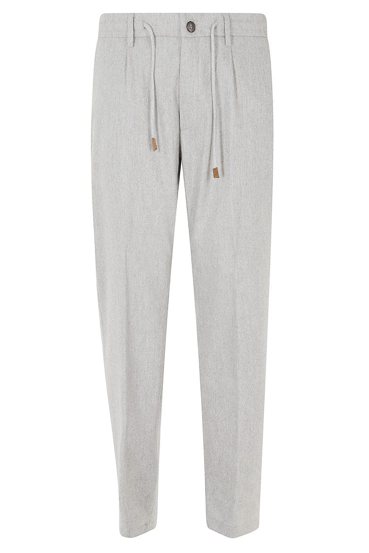 Eleventy Light Grey Jogger Pants With Elastic Waistband