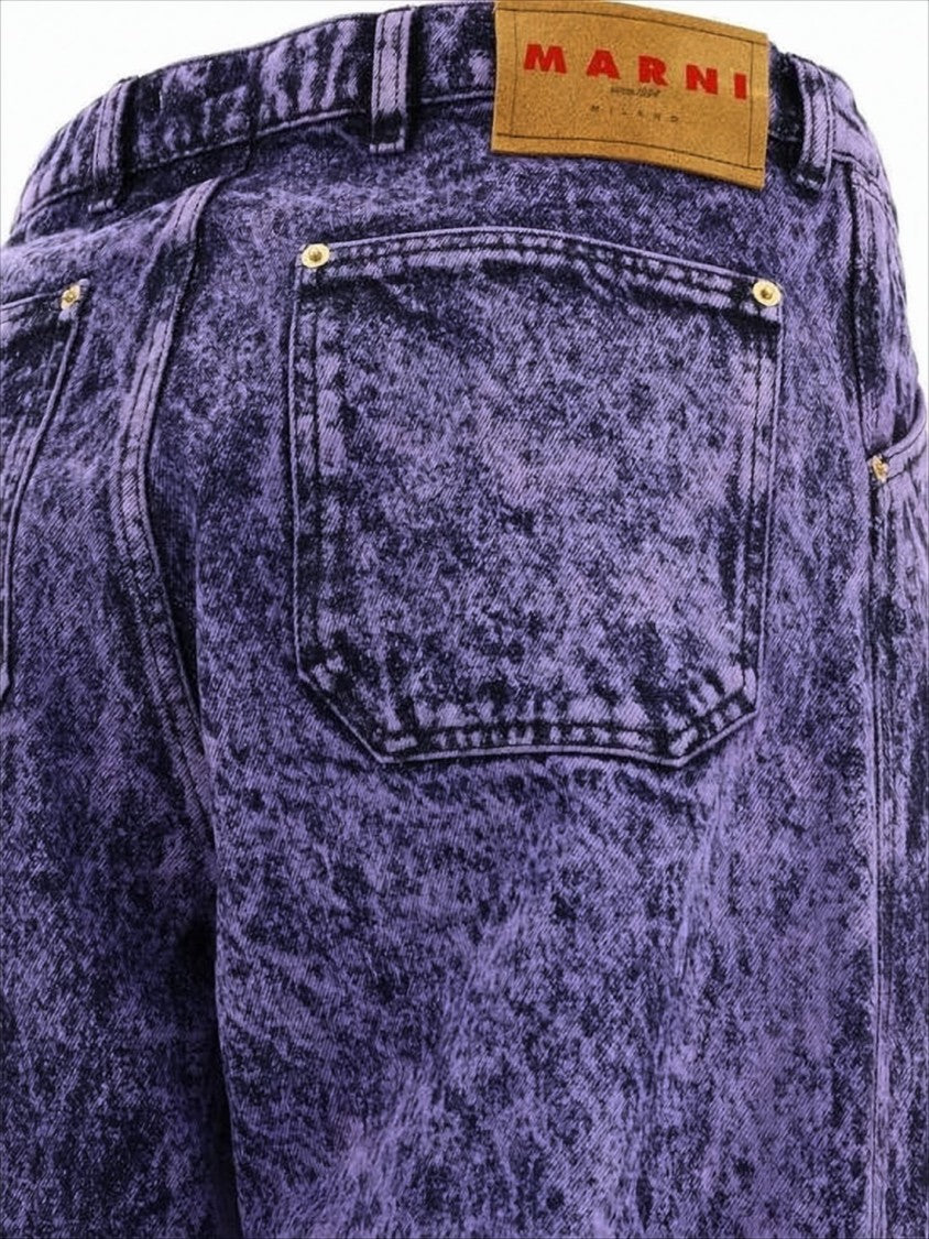 Marni Indigo Acid-Wash Denim Pants With Classic Five-Pocket Design