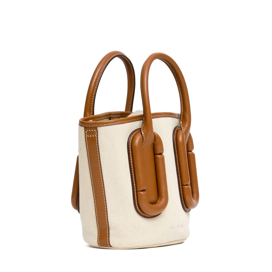 Marc Jacobs Canvas Tote Bag With Leather Accents And Magnetic Closure