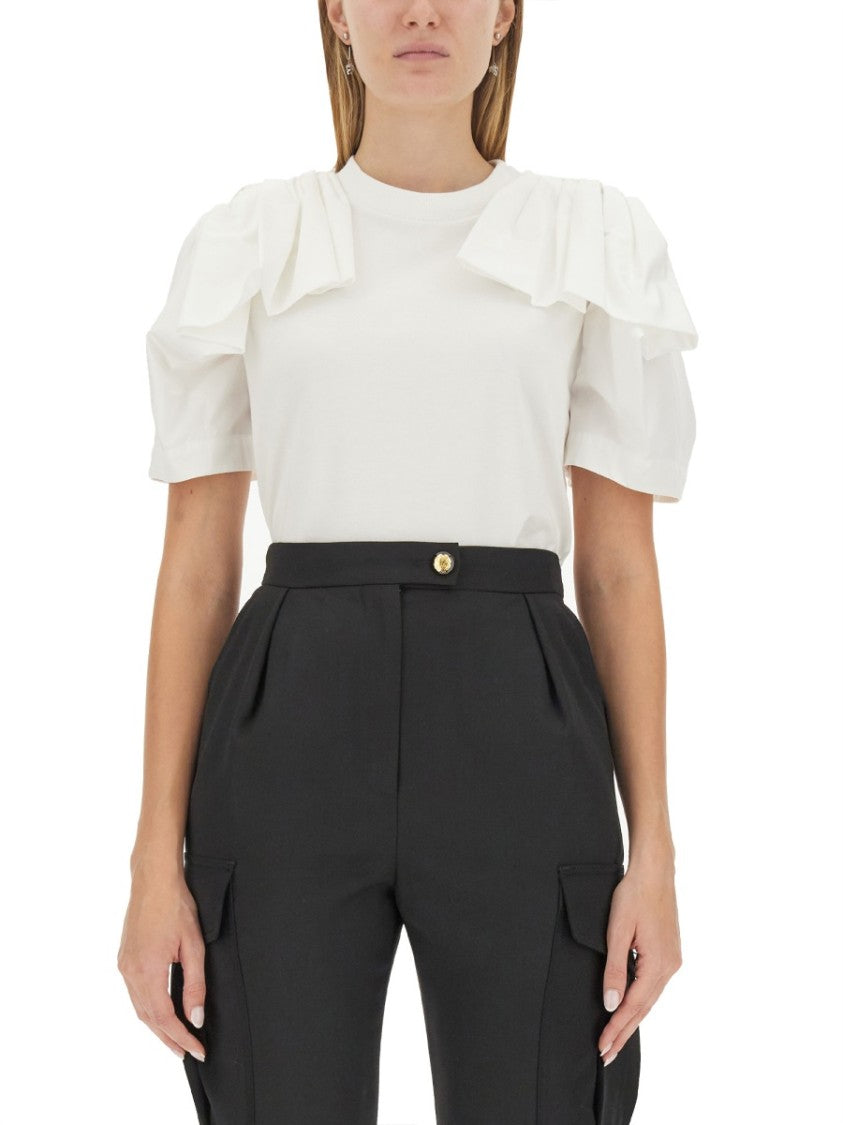 Alexander Mcqueen Ruffle Cotton T-Shirt