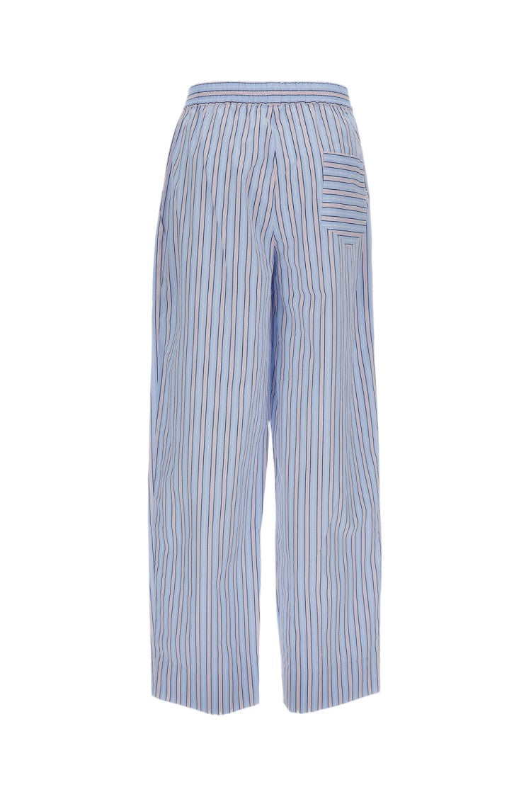 Des Phemmes Crystal-Embellished Striped Pants