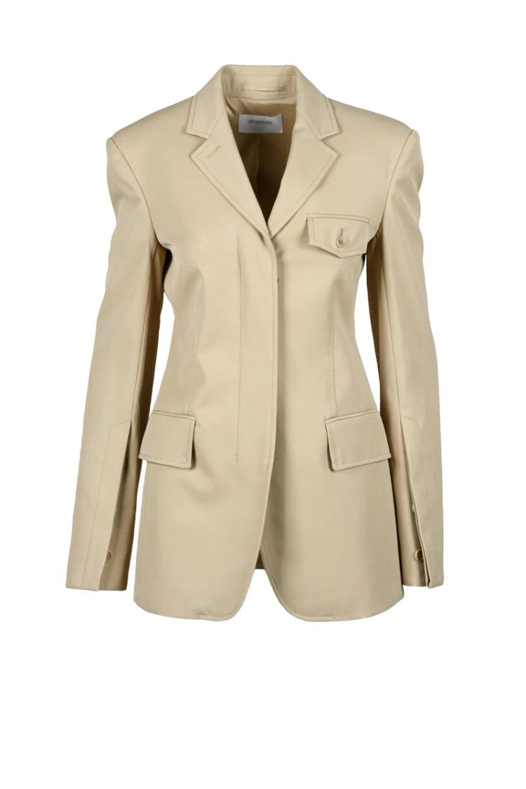 Sportmax Structured Beige Tailored Jacket