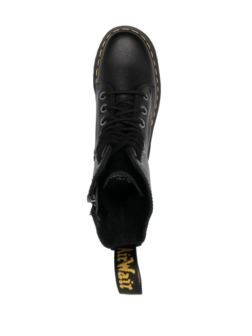 Dr. Martens Chunky Platform Ankle Boot With Lace-Up Front And Side Zipper