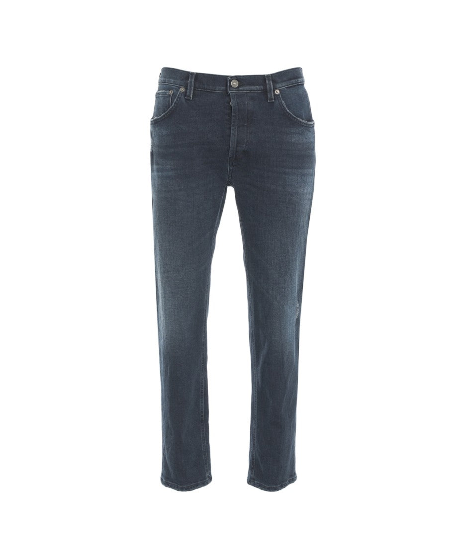 Dondup Straight-Leg Denim Jeans With Comfort Fit And Faded Wash